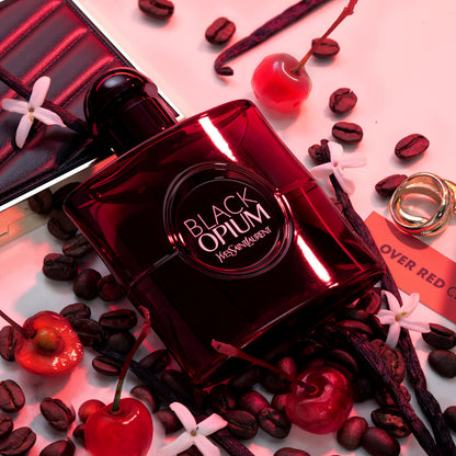 Yves Saint Laurent Black Opium Eau de Parfum Over Red