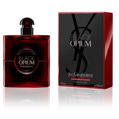 Yves Saint Laurent Black Opium Eau de Parfum Over Red