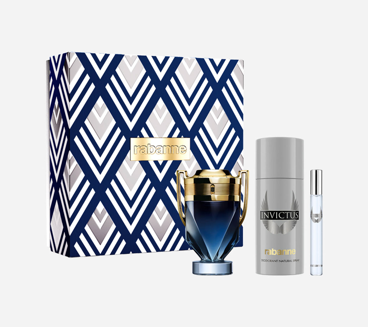 Rabanne Invictus Parfum & Deodorant & Travel Spray Gift Set