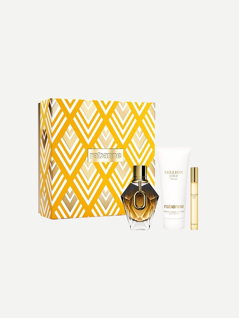 Rabanne Million Gold for Her Parfum & Body Lotion & Travel Spray Gift Set