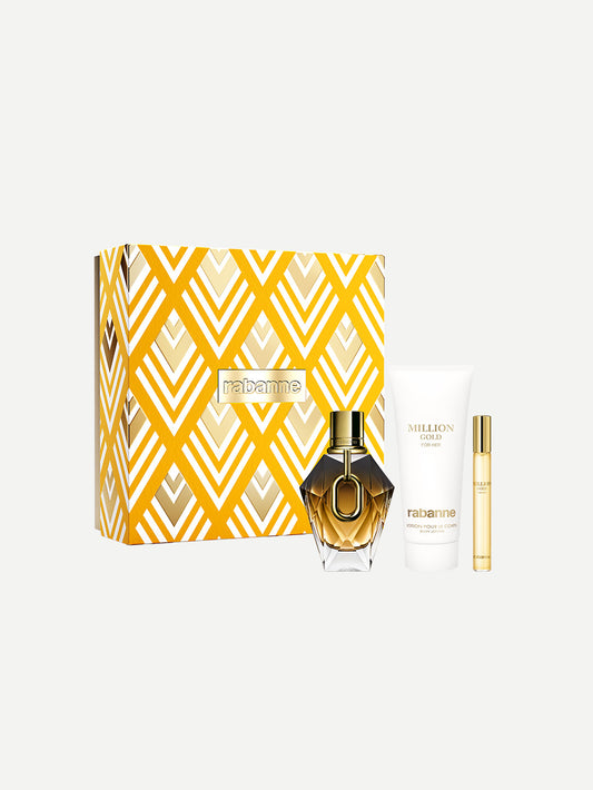 Rabanne Million Gold for Her Parfum & Body Lotion & Travel Spray Gift Set